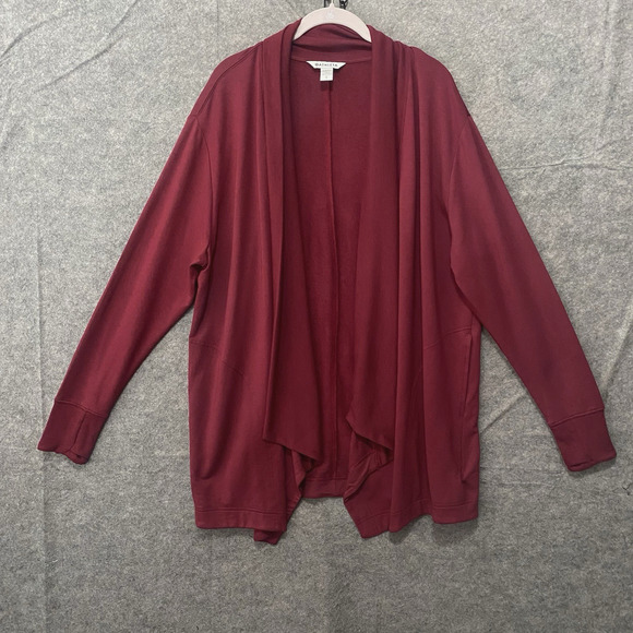 Athleta Pranayama Restore Wrap Top Sz‎ L Red Pockets Open Stretch Athleisure - Picture 1 of 7